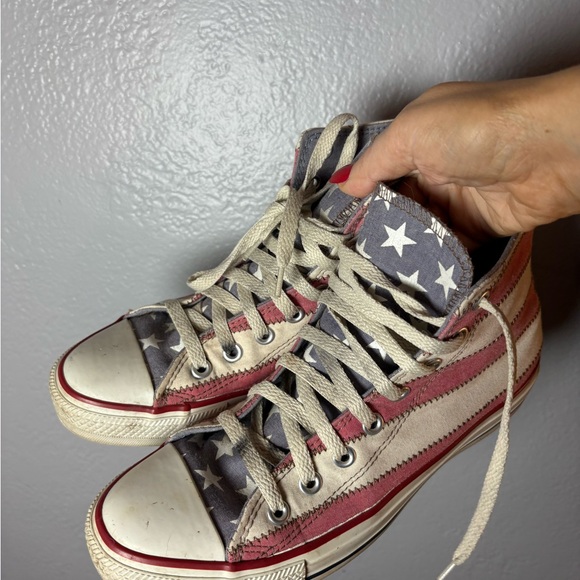 Converse American flag Pink and Gray High-Tops lace up men’s 7.5 women’s 9.5 - Picture 2 of 8